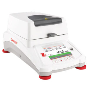 Ohaus MB120 moisture analyser, side view against white background